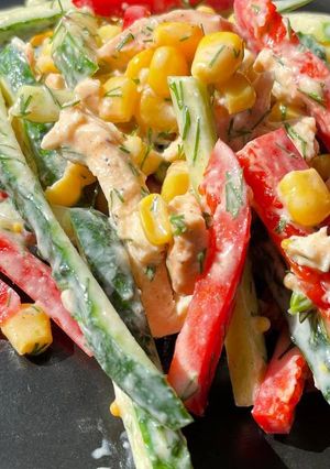 Білковий салат із запеченою курячою грудкою