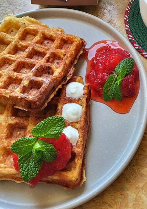 Білкові вафлі з яблуком