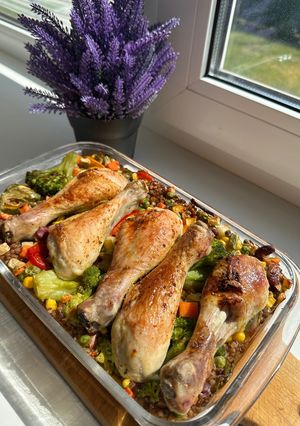 Гречка з овочами та гомілками