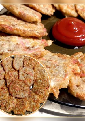 Гречані оладки з сиром і ковбаскою