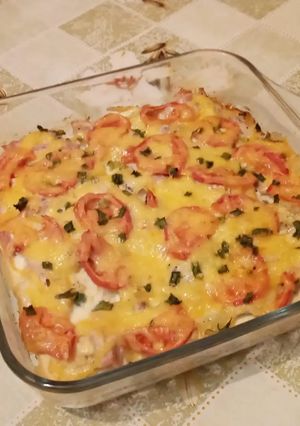 Запеканка из цветной капусты с индейкой под сырной корочкой-быстрый ужин