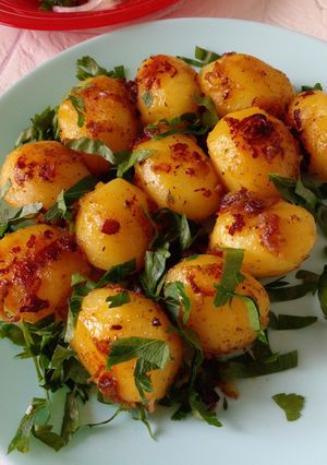 Смажена з цибулею картопля по - мексиканськи