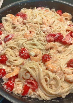 Спагетті з креветками