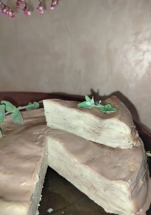 Тортик з макових млинців з шоколадною філадельфією