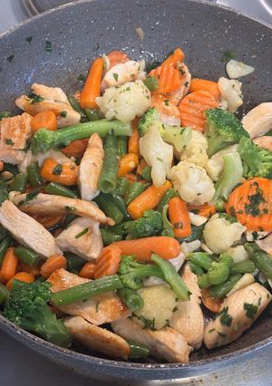 Тушковані овочі з курячим філе