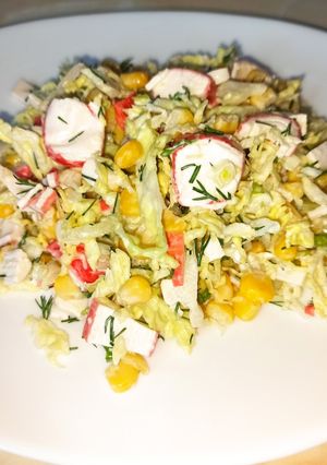 Крабовый салат с капустой