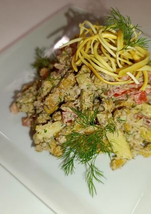 Салат з сиром косичка