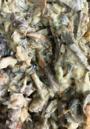 Салат из свиной печени