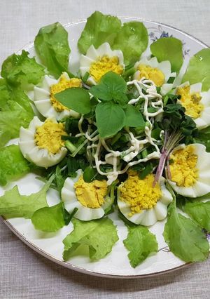 Салат із зелені та яєць