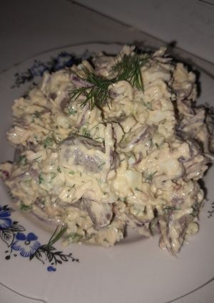 Салат із сердечками та сиром