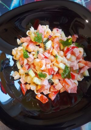 Свіжий салат з макаронами