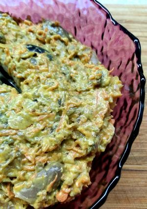 Теплий салат з курячих сердець