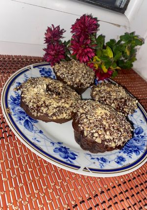 Банановий брауні з горішками