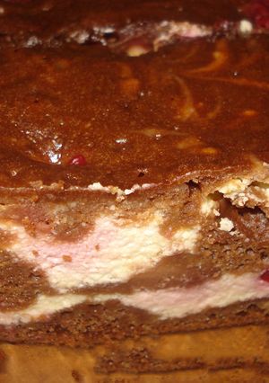 Брауни с творогом и вишней