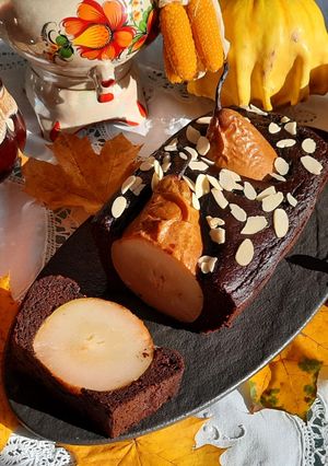 Кекс-брауні з гарбузом та грушею