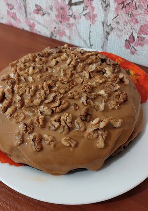 Кавовий торт а-ля брауні "Темна ніч" без яєць