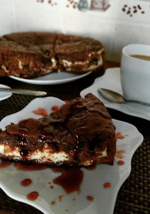 Брауні з сиром і вишнею