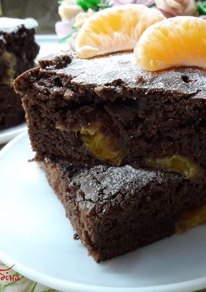 Шоколадний брауні з мандарином