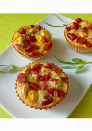 Кабачкові маффіни з кукурудзою і ковбасою