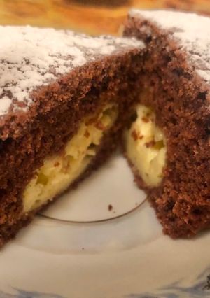 Шоколадные Маффины с заварным кремом