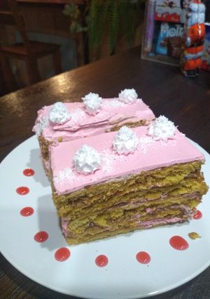 Медовик с фруктовым кремом