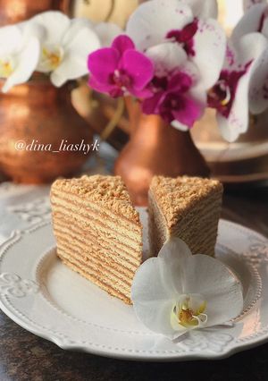 Торт «Медовик со сметанным кремом и Нутеллой» ⠀