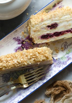 Ленивый Наполеон из слоёного теста