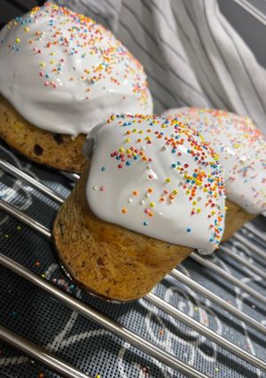 Творожный дрожжевой кулич без опары