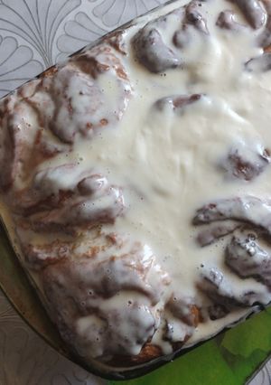 Сінабони без вершкового масла з вершковим кремом