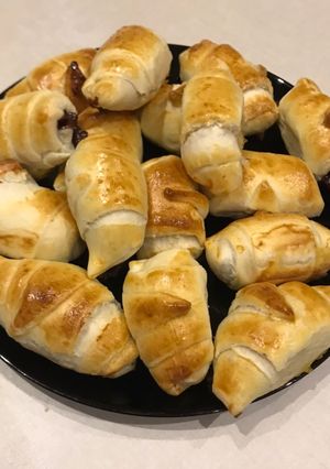 Рогалики с шоколадом и бананом