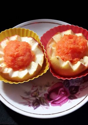 Десерт печеные яблоки с морковью