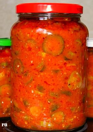 Огурчики *Хрустики* в томатной аджике