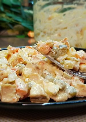 Салат Оливье с домашним майонезом