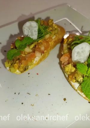 Брускети з форелі та мідій /Bruschetta from trout and mussels