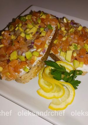Брускети з червоною рибою /Bruschetta with red fish