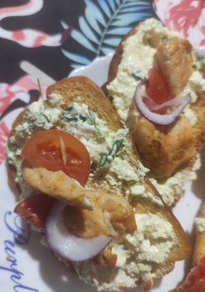 Бутерброди з сирною намазкою із зеленою цибулею