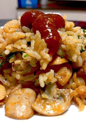 Рис с шампиньонами