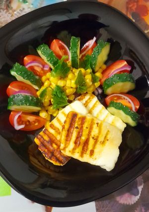 Сир Халумі гриль з овочевим гарніром