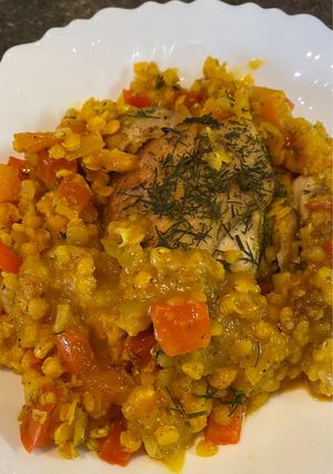 Рагу з сочевиці з куркою