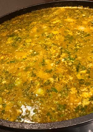 Куриный суп с яйцом