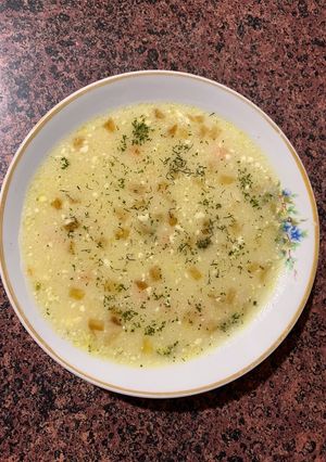 Рисовий суп з плавленим сиром