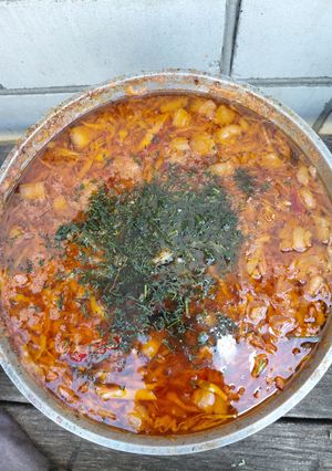 Український борщ на багатті