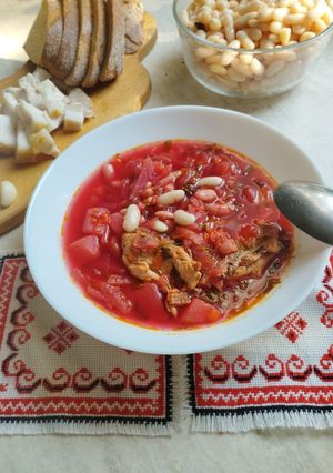 Борщ з квасолею по-київськи