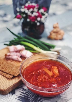 Борщ на овощном бульоне