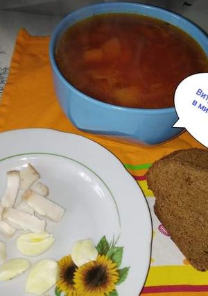 Борщ з фаршем кролика