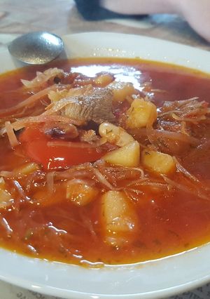 Борщ красный с мясом