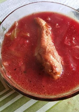 Борщ на куриных крыльях