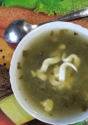 Борщ зелений з домашньою ковбасою (швидкий)