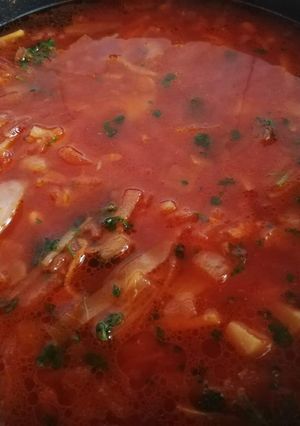 Борщ с кальмарами