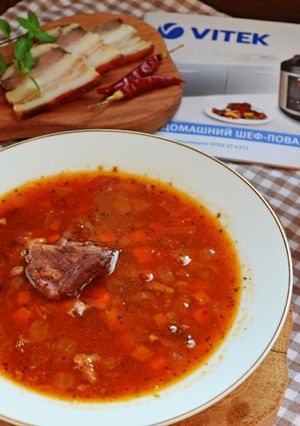 Борщ с фасолью в мультиварке